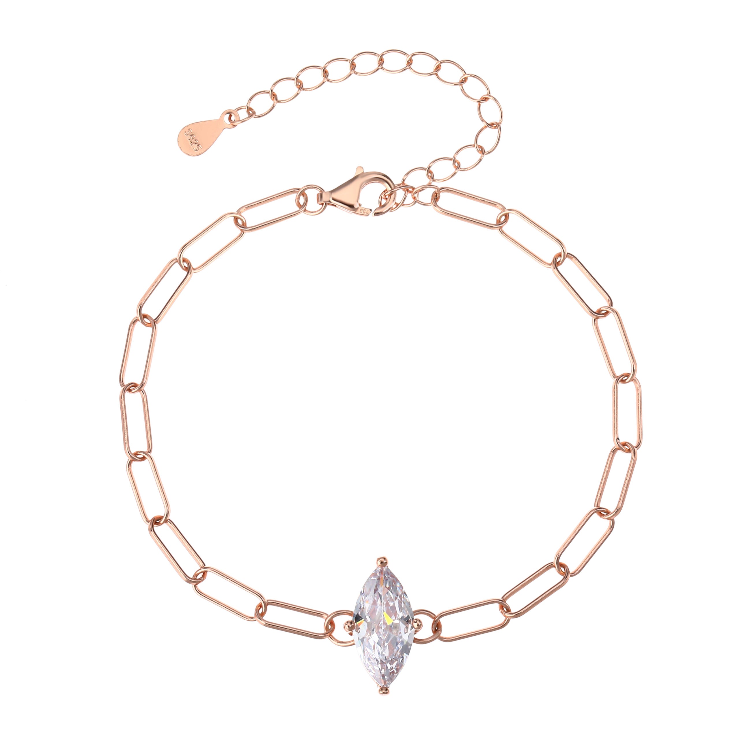 צמיד רוזגולד חוליות מרקיז