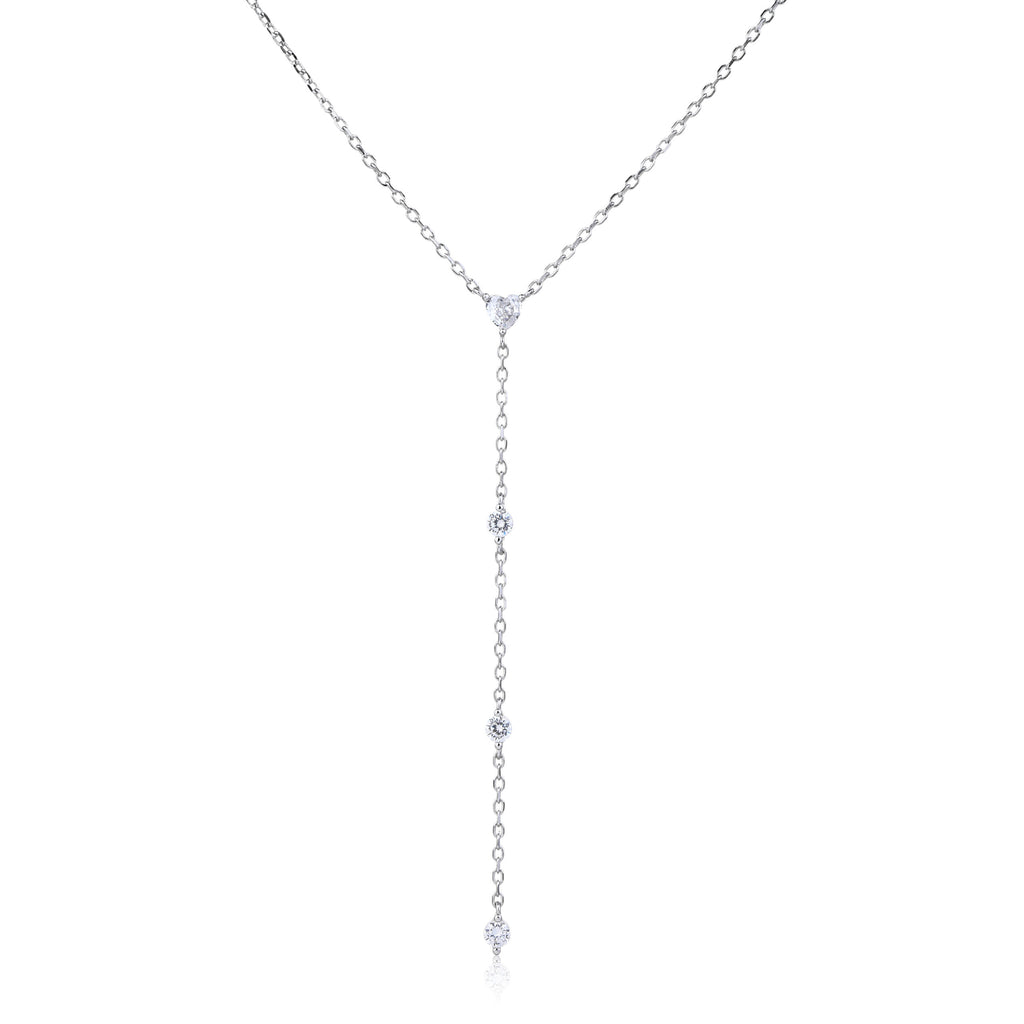 שרשרת כסף עניבה ארבע אבנים