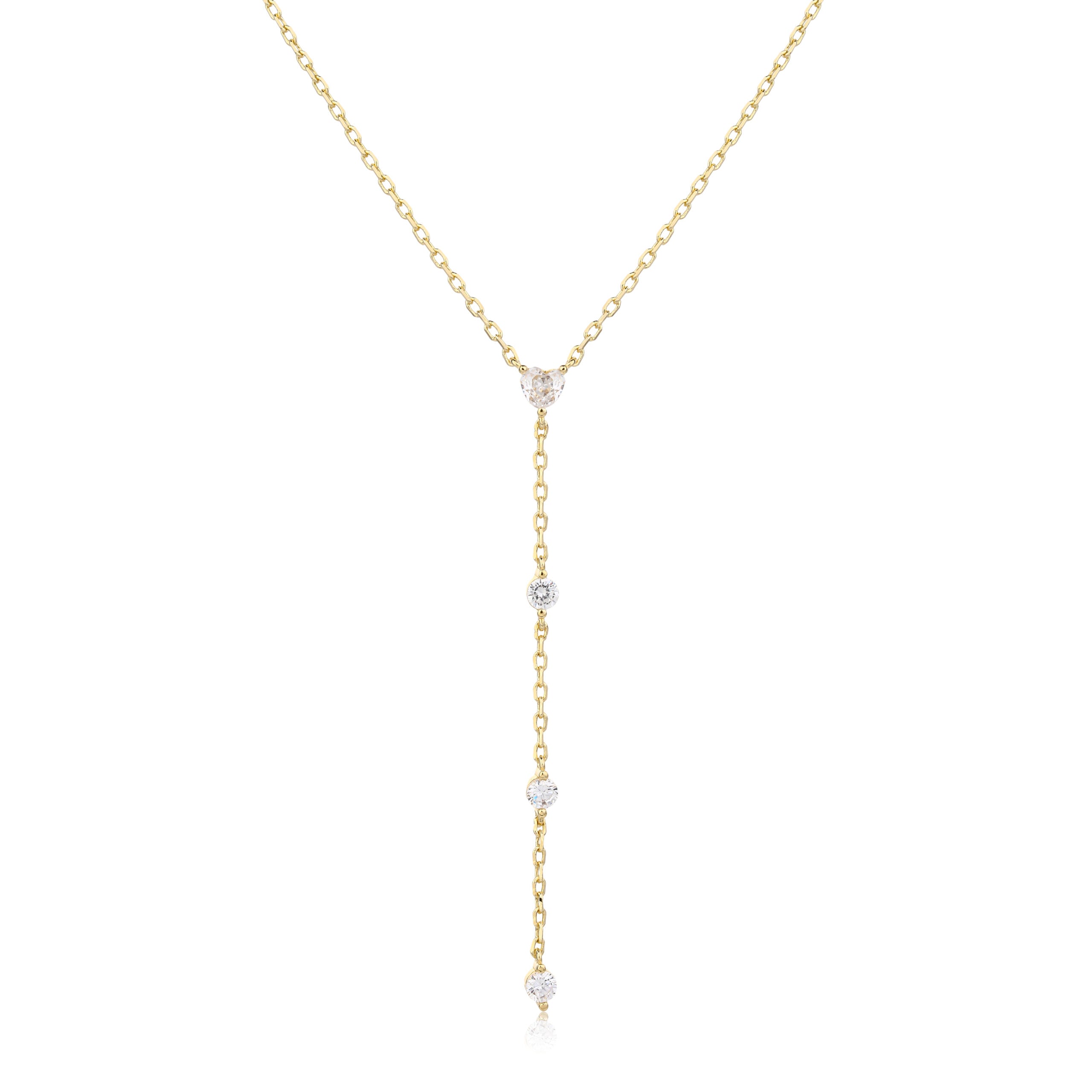 שרשרת זהב עניבה ארבע אבנים