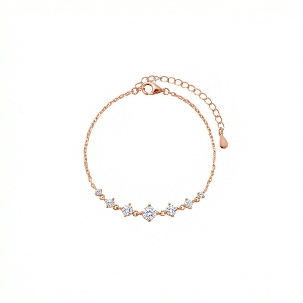 צמיד רוזגולד שבעה אבנים