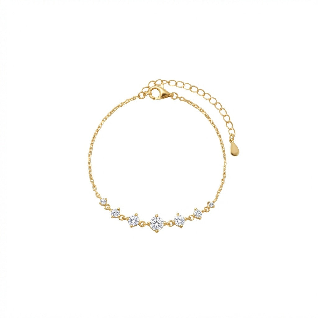 צמיד זהב שבעה אבנים