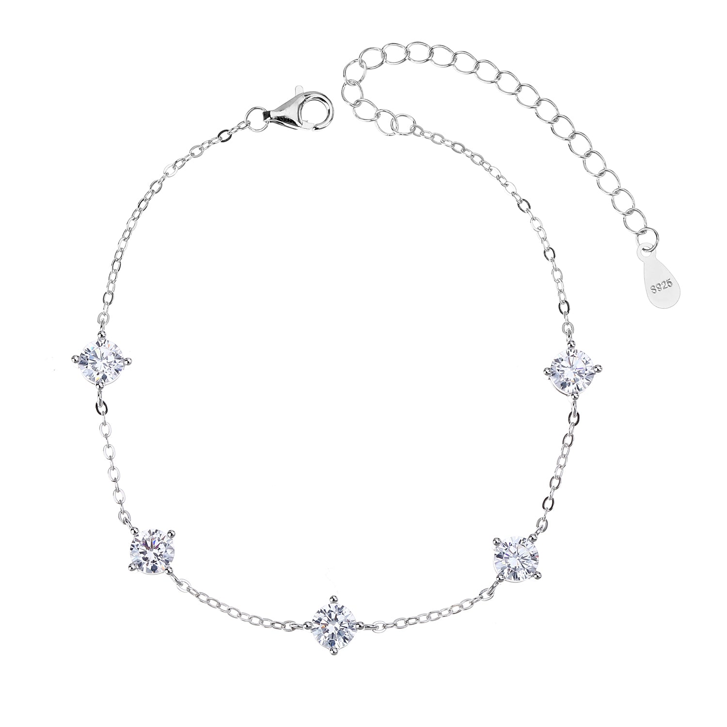 צמיד כסף חמש אבנים