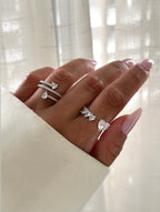 טבעת כסף אבן לב קטנה