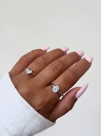 טבעת כסף חלקה אבן אליפסה