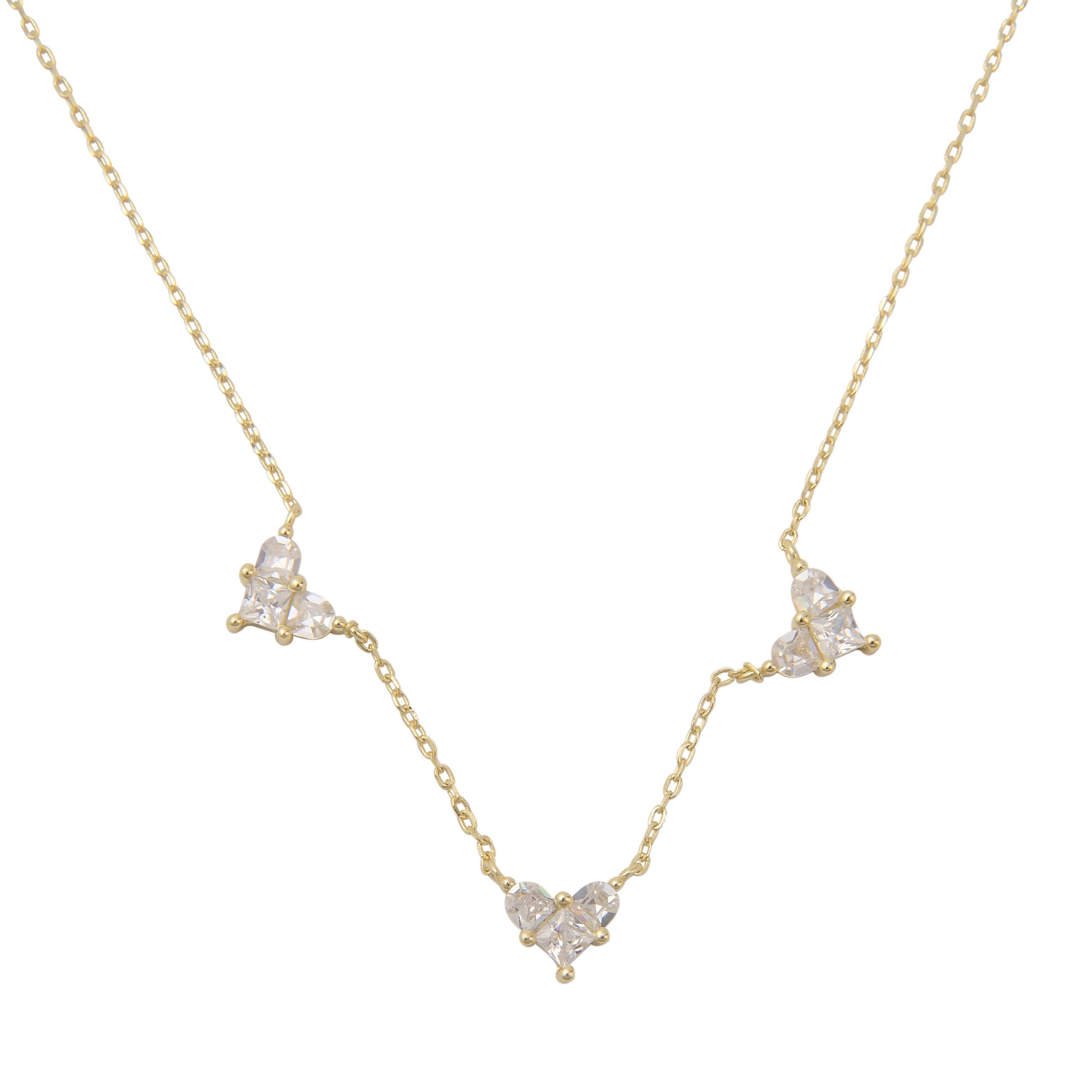 שרשרת זהב עם לבבות