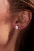 עגיל זהב אבן אליפסה